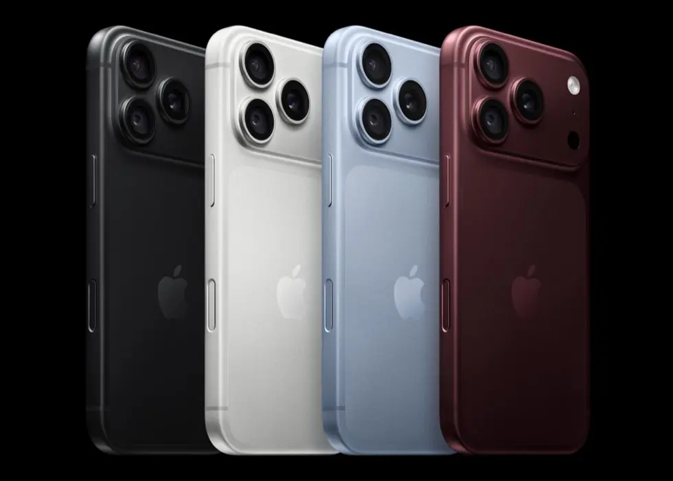 iPhone 18 Pro 黑色、銀色、冰川藍色與勃根地紅色